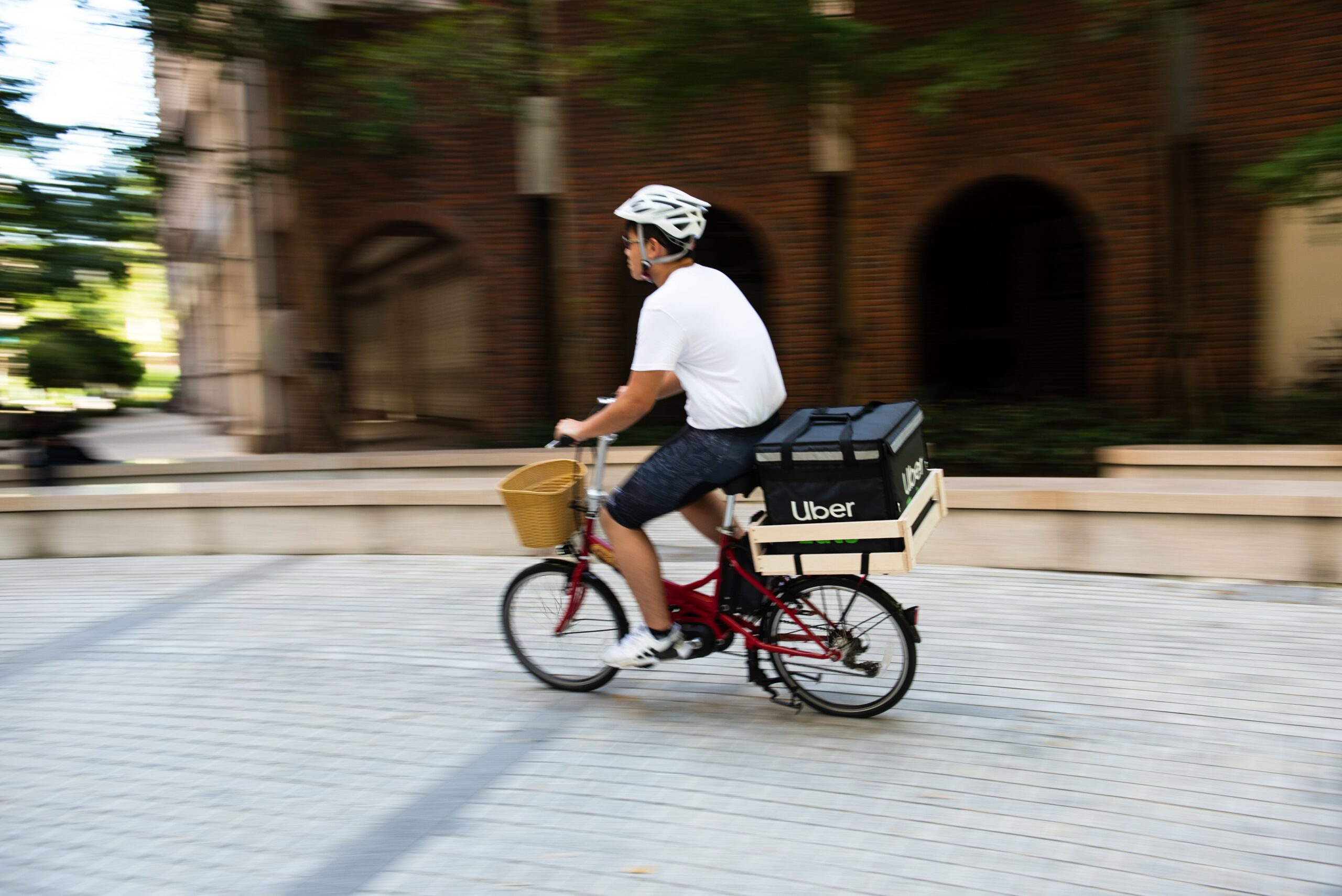 uber eats bike delivery person in Fort Worth, TX